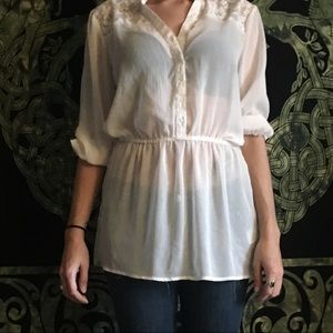 White lace/see through cover up